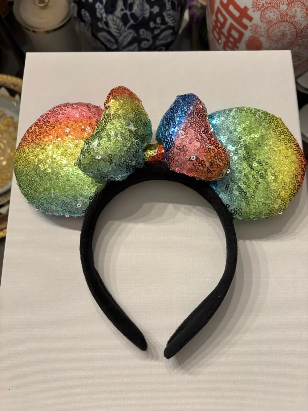 Sequin Rainbow Mouse Ear Headband for Kids